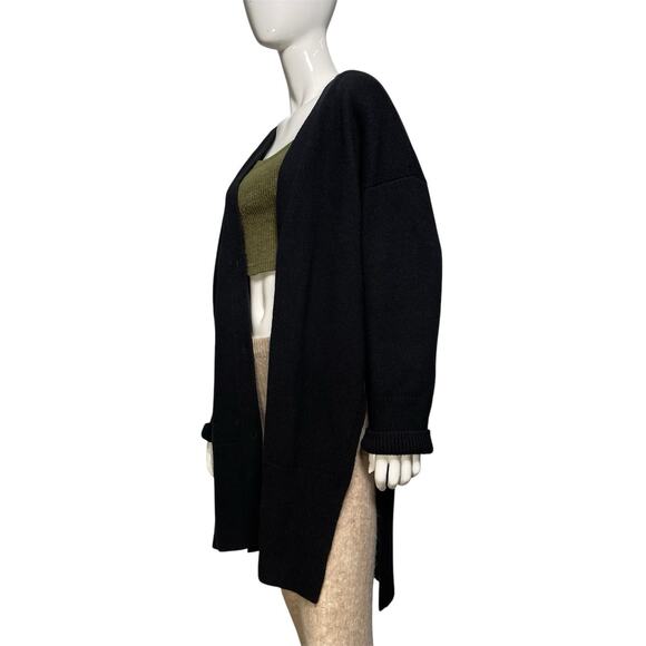 Everlane Black Cashmere & Wool Blend Long Knit Cardigan Sweater, M/L - Picture 2 of 6